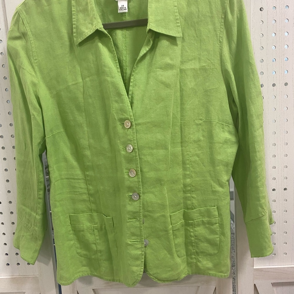 Talbots Lime Green Button-Down Shirt